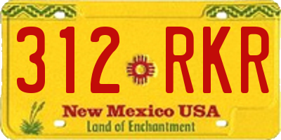 NM license plate 312RKR