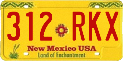 NM license plate 312RKX
