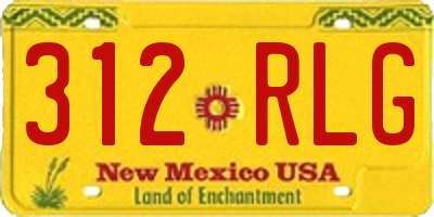 NM license plate 312RLG