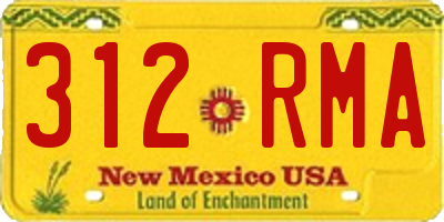 NM license plate 312RMA