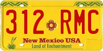 NM license plate 312RMC