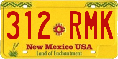 NM license plate 312RMK