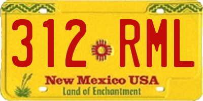 NM license plate 312RML