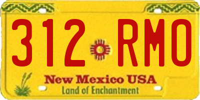 NM license plate 312RMO