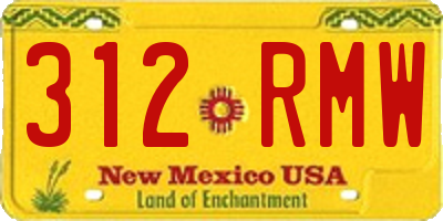 NM license plate 312RMW