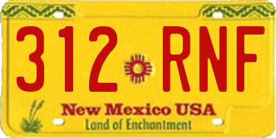 NM license plate 312RNF