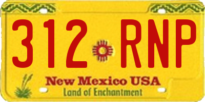 NM license plate 312RNP