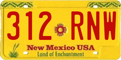 NM license plate 312RNW