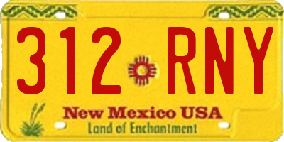 NM license plate 312RNY