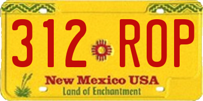 NM license plate 312ROP