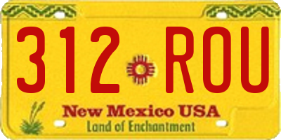 NM license plate 312ROU