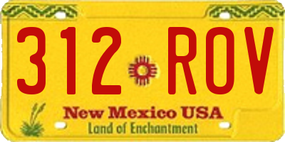 NM license plate 312ROV