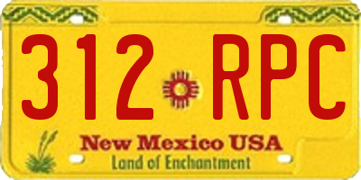 NM license plate 312RPC