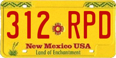 NM license plate 312RPD