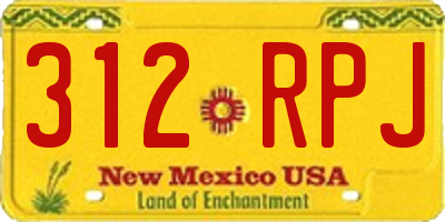 NM license plate 312RPJ