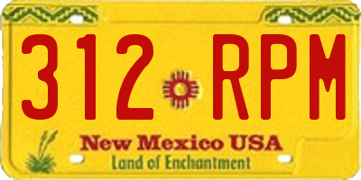 NM license plate 312RPM