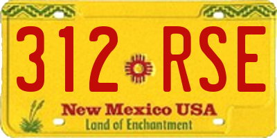 NM license plate 312RSE
