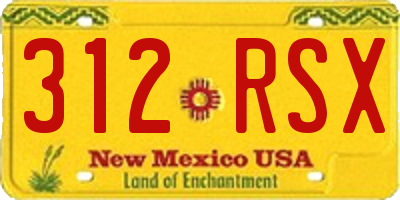 NM license plate 312RSX