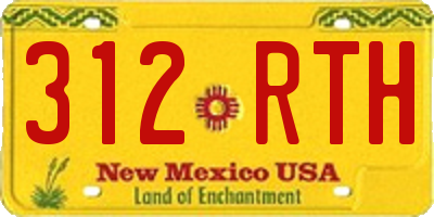 NM license plate 312RTH