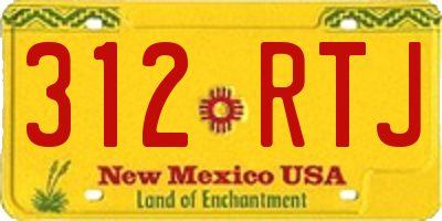 NM license plate 312RTJ