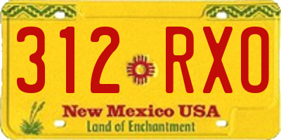 NM license plate 312RXO