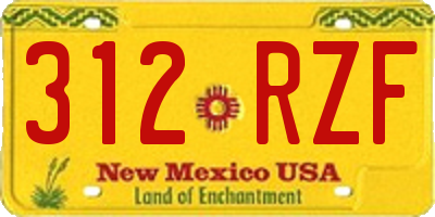 NM license plate 312RZF