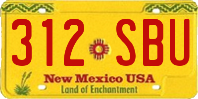 NM license plate 312SBU
