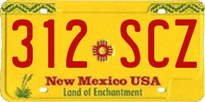 NM license plate 312SCZ