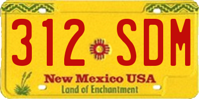 NM license plate 312SDM