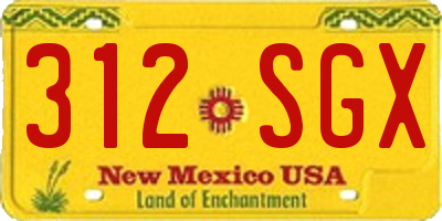 NM license plate 312SGX
