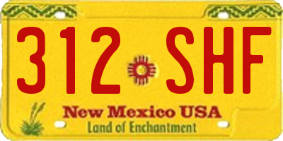 NM license plate 312SHF