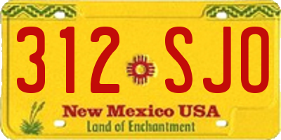 NM license plate 312SJO