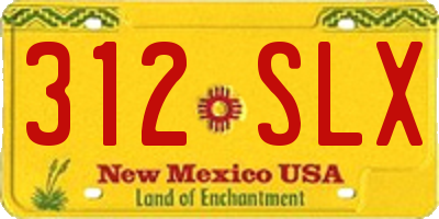 NM license plate 312SLX