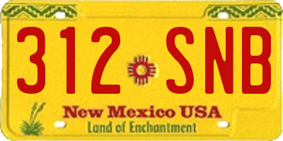 NM license plate 312SNB