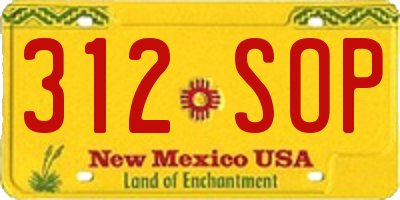 NM license plate 312SOP