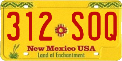 NM license plate 312SOQ