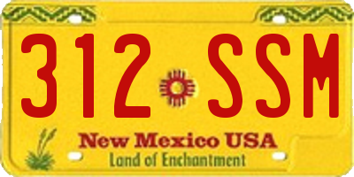 NM license plate 312SSM