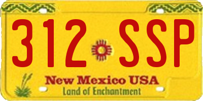 NM license plate 312SSP