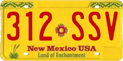 NM license plate 312SSV