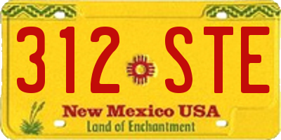 NM license plate 312STE