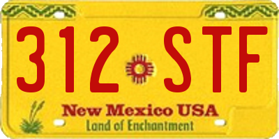 NM license plate 312STF