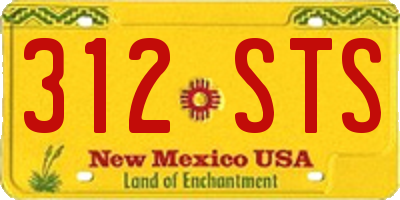 NM license plate 312STS