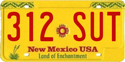 NM license plate 312SUT