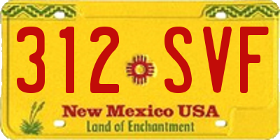 NM license plate 312SVF