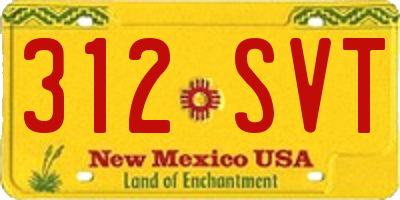 NM license plate 312SVT