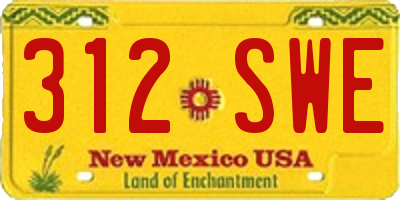 NM license plate 312SWE