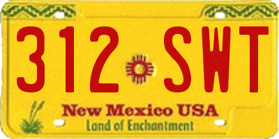NM license plate 312SWT