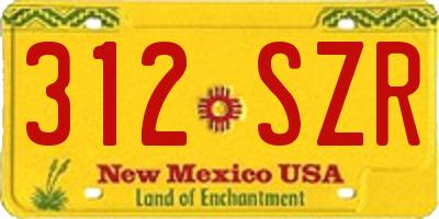 NM license plate 312SZR
