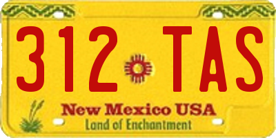NM license plate 312TAS
