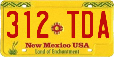 NM license plate 312TDA